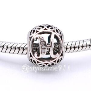 Authentic PANDORA Vintage Letter H Charm with Clear Zirconia - 791852CZ